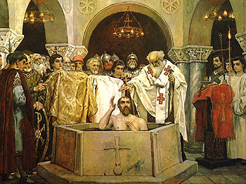 В.М.Васнецов. Фреска Крещение Святого князя Владимира (конец 1880-х). Киев, Владимирский собор